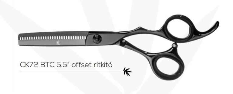 Yasakhi CK 72 BTC 5.5" Black Offset Ritkító Olló